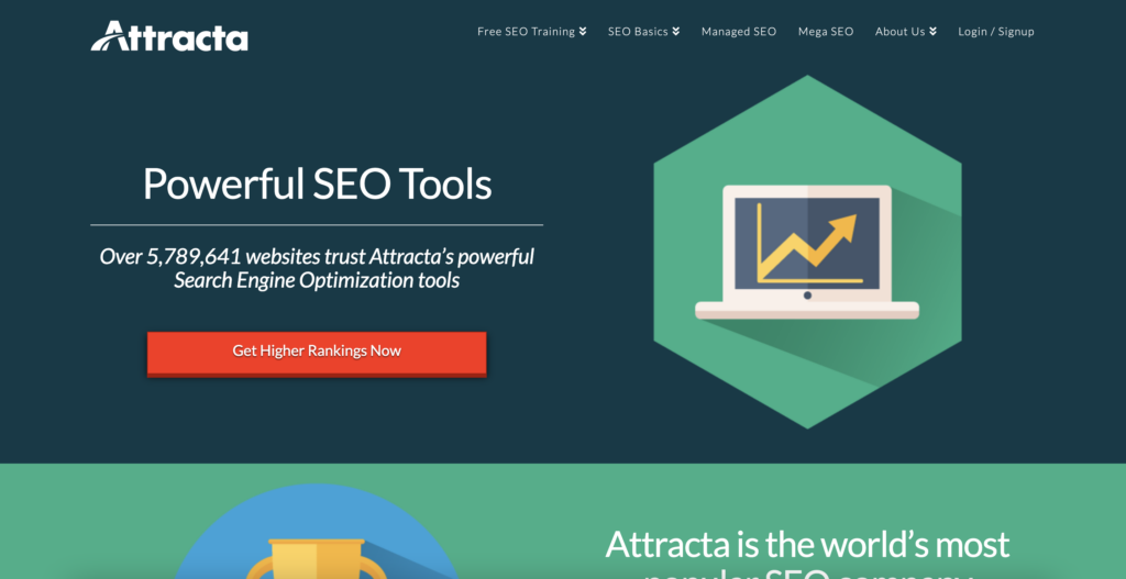"Powerful SEO Tools" Attracta Product Home