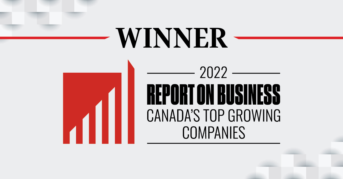 Press Release Banner: Winner of Canada's Top Growing Companies - The Globe and Mail